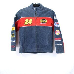 Chase Authentics Suede Leather Jeff Gordon Jacket Size Youth Large Vintage 90s